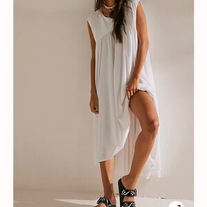 Free People Madelyn Midi NWT 100% cotton white size L